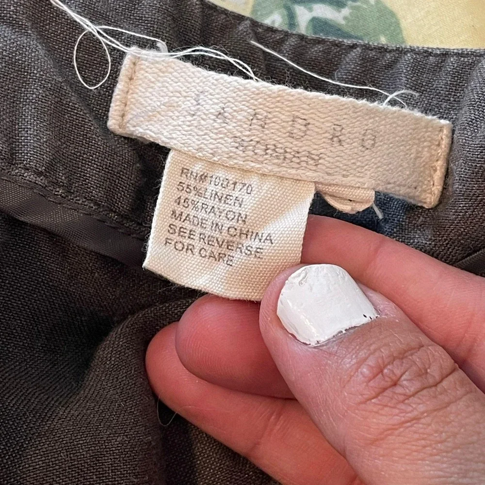 SANDRO Patchwork A-Line Linen Blend‎ Skirt Casual Bohemian Lagenlook 18W